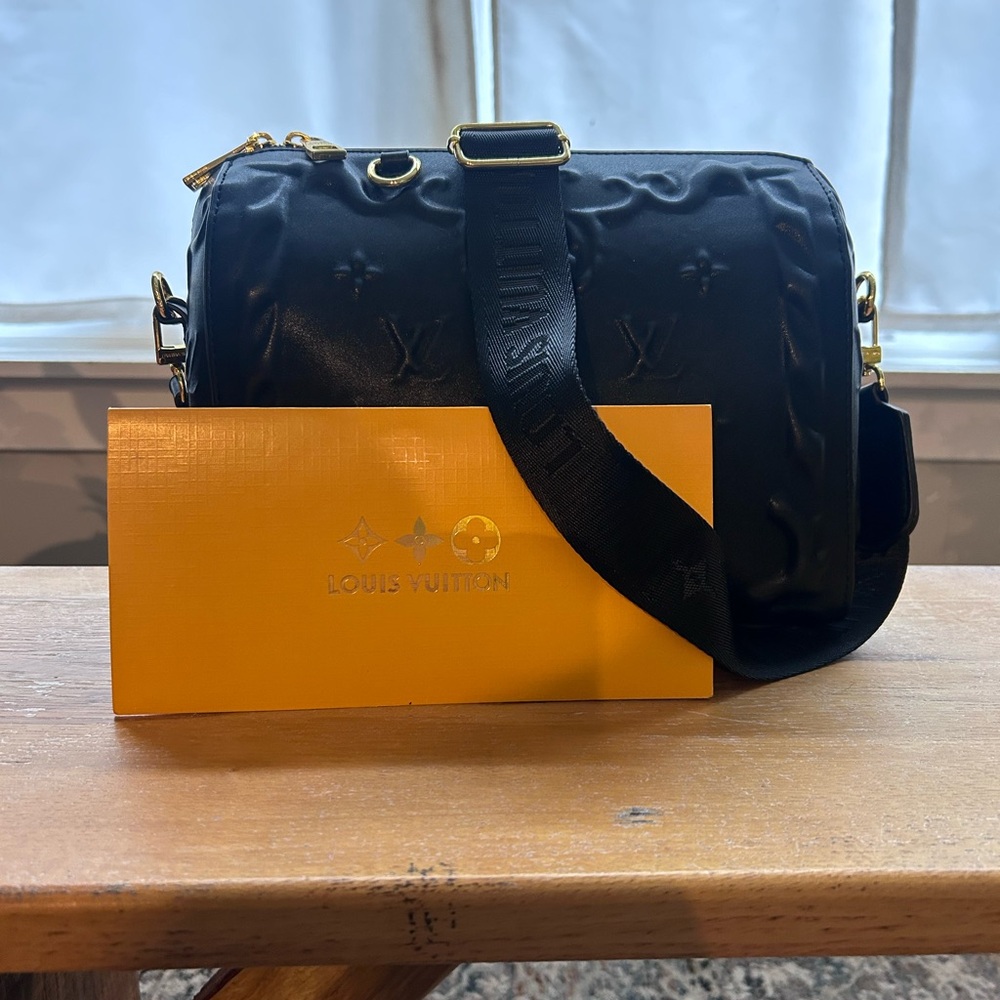 Louis Vuitton Black Quilted Crossbody Bag with Adjustable Strap
